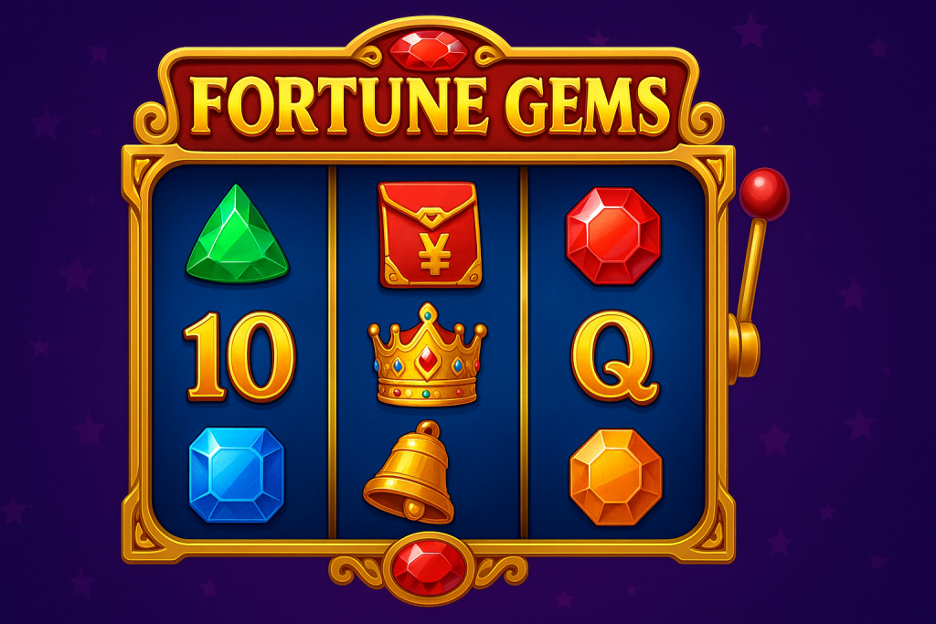 Slot Fortune Gems brilhando com símbolos de joias no 5555BET cassino.